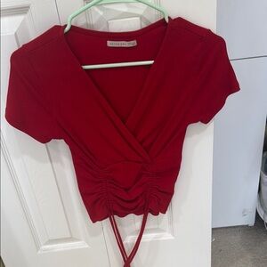 Red Wrap Top